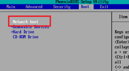 再用【+号】移动【Network boot】移回至第一位界面截图