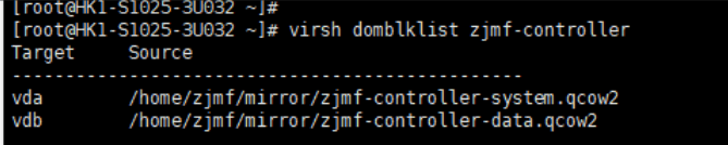 virsh domblklist zjmf-co 相关操作界面截图