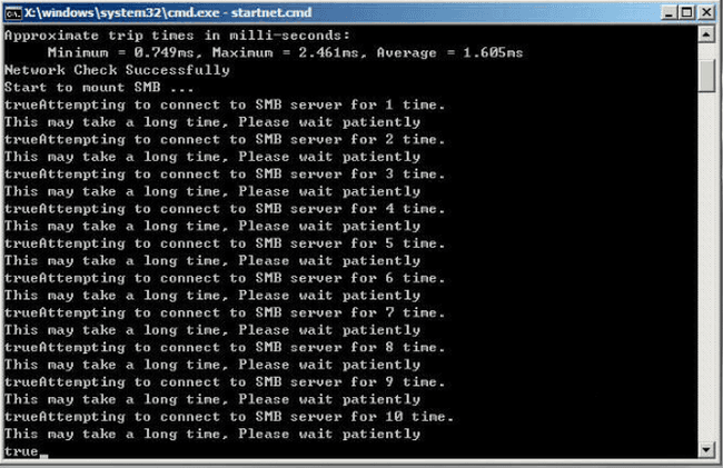 ①cmd 窗口循环提示:“trueAttempt 相关操作界面截图