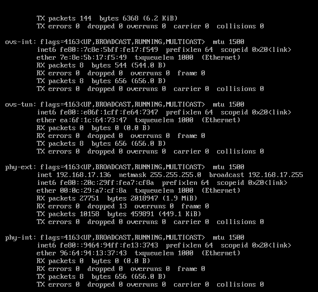 1)用 ifconfig 命令查看网络配置(若系相关操作界面截图