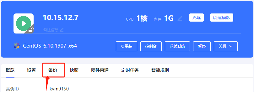 进入实例列表页面,点击实例的主机名,进入实例内页,如下界面截图